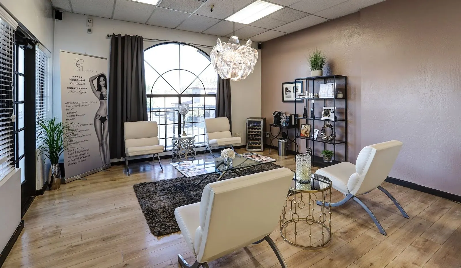 Glo Medspa waiting lounge